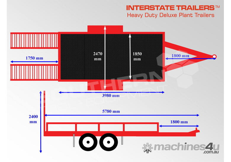 caption 3500kg Plant Trailer ATM 3.5 TON suit Bobcats ATTPT
