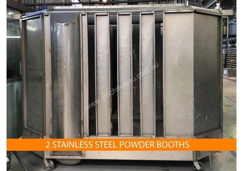 Used Powder Coating Line for Aluminium Extrusions Located in Perth Western Australia Powder