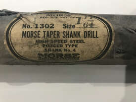 Morse Taper Shank Drill HSS Forged Type No. 1302 Shank No. 4 Size 1-11/64 inch (29.79mm) - picture0' - Click to enlarge