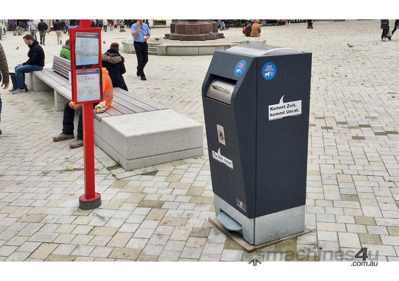 caption RAY Hands Free Solar Powered Waste Compactor Bin | Outdoor | Smart Bin