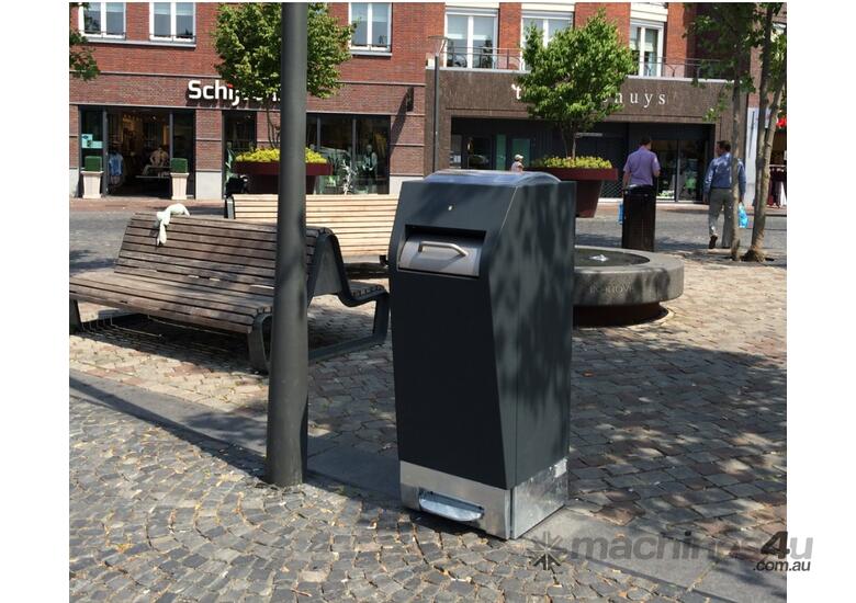 caption RAY Hands Free Solar Powered Waste Compactor Bin | Outdoor | Smart Bin