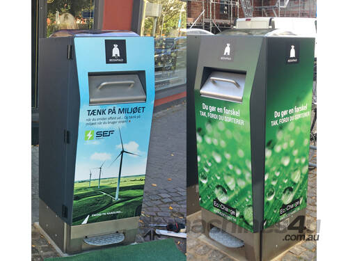 caption RAY Hands Free Solar Powered Waste Compactor Bin | Outdoor | Smart Bin