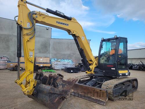 USED YANMAR SV100-2B 10T EXCAVATOR WITH LOW 650 HOURS, HYDRAULIC HITCH, 3 BUCKETS AND RUBBER TRACKS