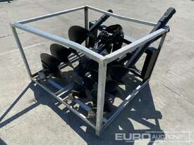 Unused Hydraulic Auger Drive & 3 Augers to suit Skidsteer Loader - picture0' - Click to enlarge