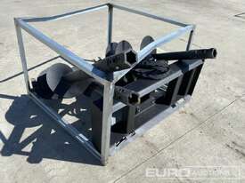 Unused Hydraulic Auger Drive & 3 Augers to suit Skidsteer Loader - picture0' - Click to enlarge