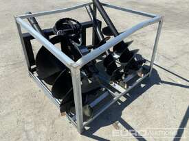 Unused Hydraulic Auger Drive & 3 Augers to suit Skidsteer Loader - picture2' - Click to enlarge