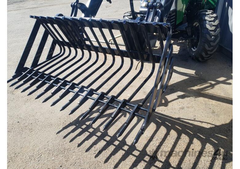 caption AgKing - Tractor Rock Bucket RBTZ8: Front Loader w/ Quick Release