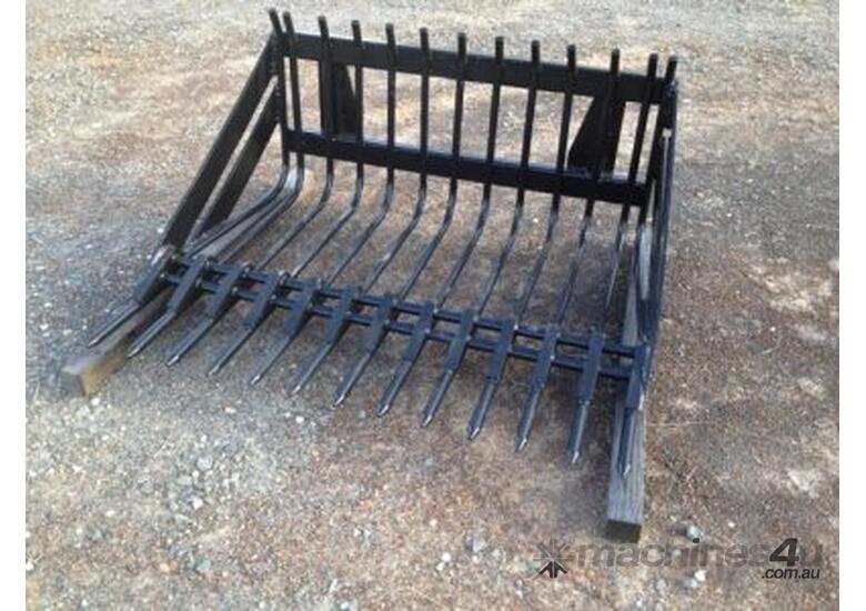 caption AgKing - Tractor Rock Bucket RBTZ8: Front Loader w/ Quick Release