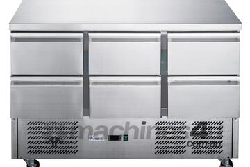 FED-X Six Drawer Compact Workbench Fridge - XGNS1300-6D