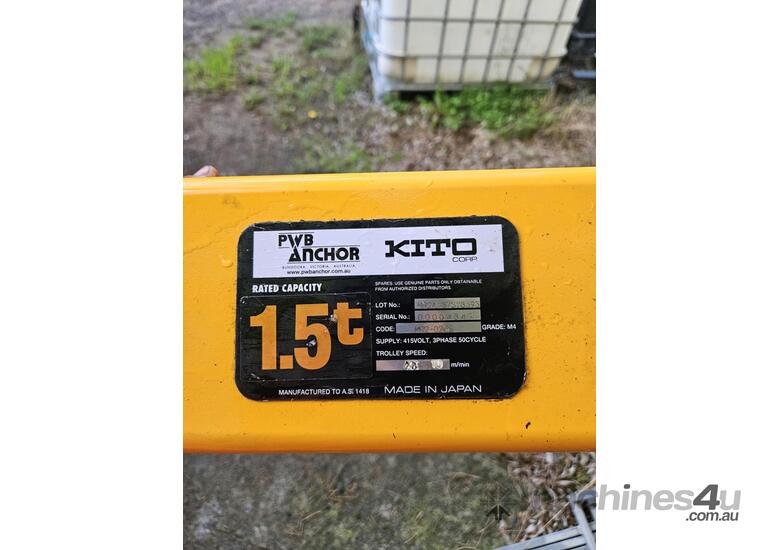 caption KITO Japanese electric 415v 1.5T chain hoist