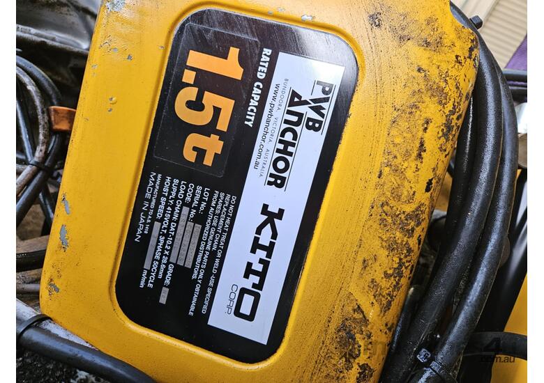 caption KITO Japanese electric 415v 1.5T chain hoist