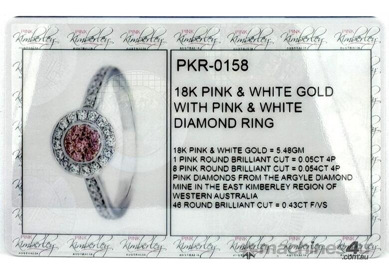 caption ARGYLE PINK DIAMOND RING 18CT WHITE GOLD