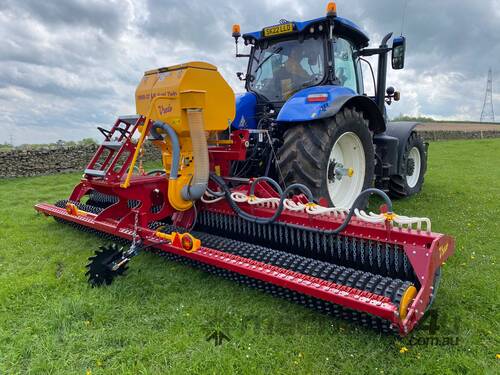 caption VREDO DZ 344.07.5 AIR TWIN PACKERRING ROLLER PASTURE SEEDER DISC DRILL