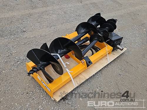 caption Unused Captok Auger Drive & 3 Augers to suit Skidsteer Loader