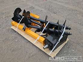 Unused Captok Auger Drive & 3 Augers to suit Skidsteer Loader  - picture0' - Click to enlarge