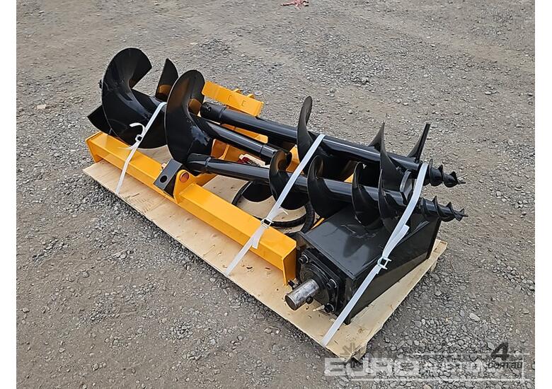 caption Unused Captok Auger Drive & 3 Augers to suit Skidsteer Loader