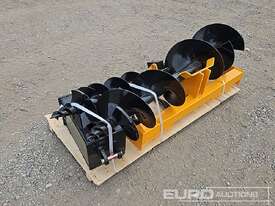 Unused Captok Auger Drive & 3 Augers to suit Skidsteer Loader  - picture1' - Click to enlarge