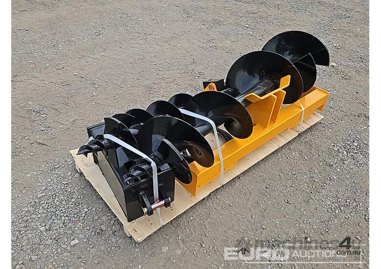 caption Unused Captok Auger Drive & 3 Augers to suit Skidsteer Loader