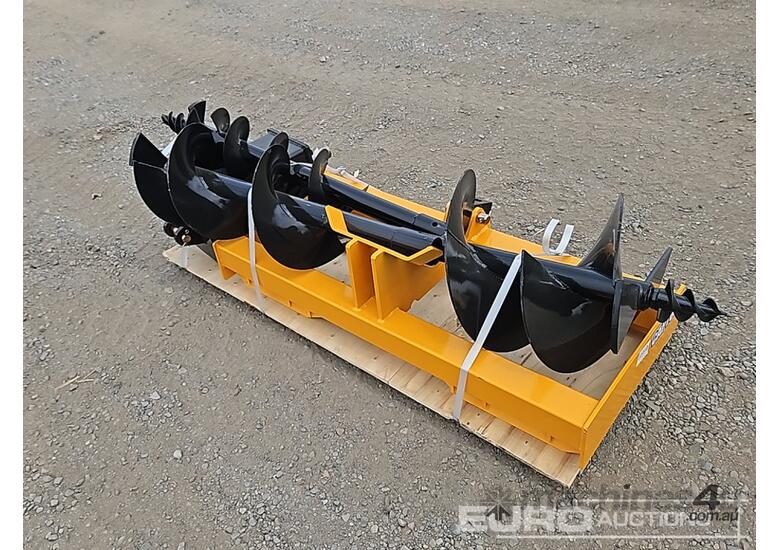 caption Unused Captok Auger Drive & 3 Augers to suit Skidsteer Loader
