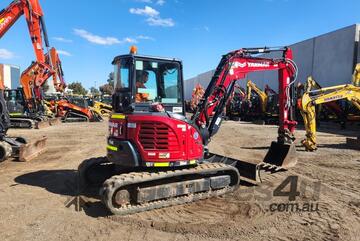 2022 YANMAR VIO55-6 5.6T EXCAVATOR (M947) WITH CAB, RUBBER, HITCH, BUCKETS AND 1110 HOURS