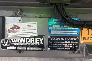 2021 Vawdrey VBS30D Tri Axle Drop Deck Refrigerated Curtainside Trailer