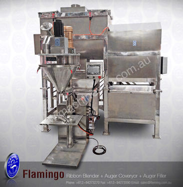 Mixing-Packing line: Ribbon Blender with Conveyor 