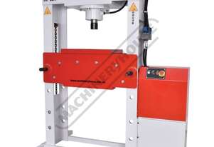 Industrial Motorised Hydraulic Press - 63 Tonne HP-63T Welded Steel Frame Construction Includes Heav