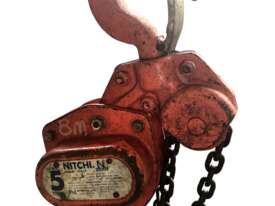 Nitchi Chain Hoist 5 ton x 8 meter drop Block and Tackle Nobles Shop Crane H50A - picture0' - Click to enlarge