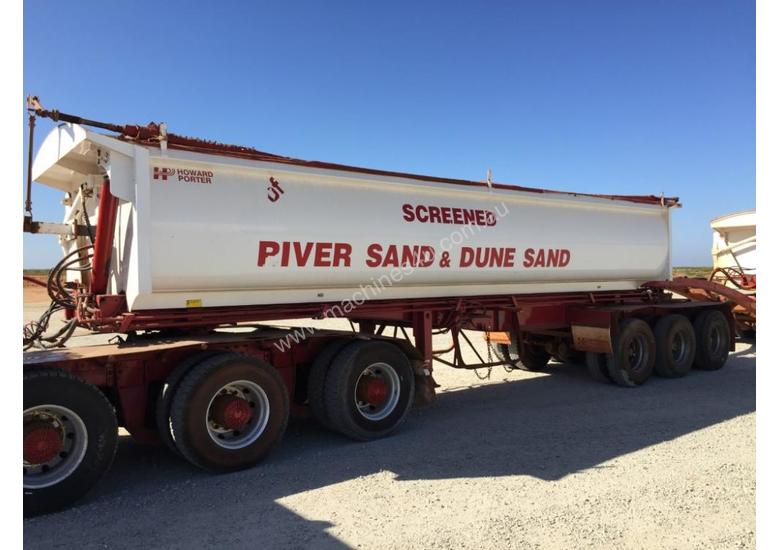 caption 2013 HOWARD PORTER HP TRI470 TRIAXLE SIDE TIPPER TRAILER SUPER QUAD TRAILER SET