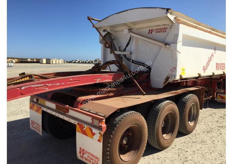 caption 2013 HOWARD PORTER HP TRI470 TRIAXLE SIDE TIPPER TRAILER SUPER QUAD TRAILER SET