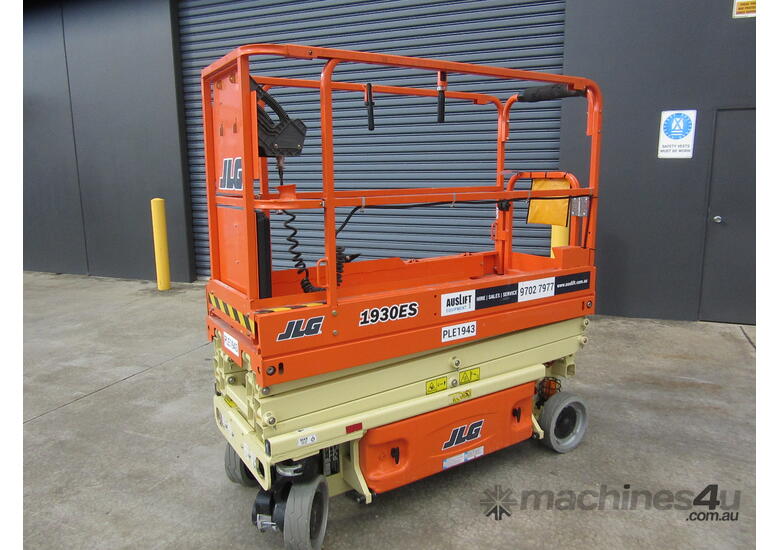 caption For Hire! JLG 1930ES 19ft Electric Scissor Lift – Perfect for Tight Spaces & Elevated Indoor Access!