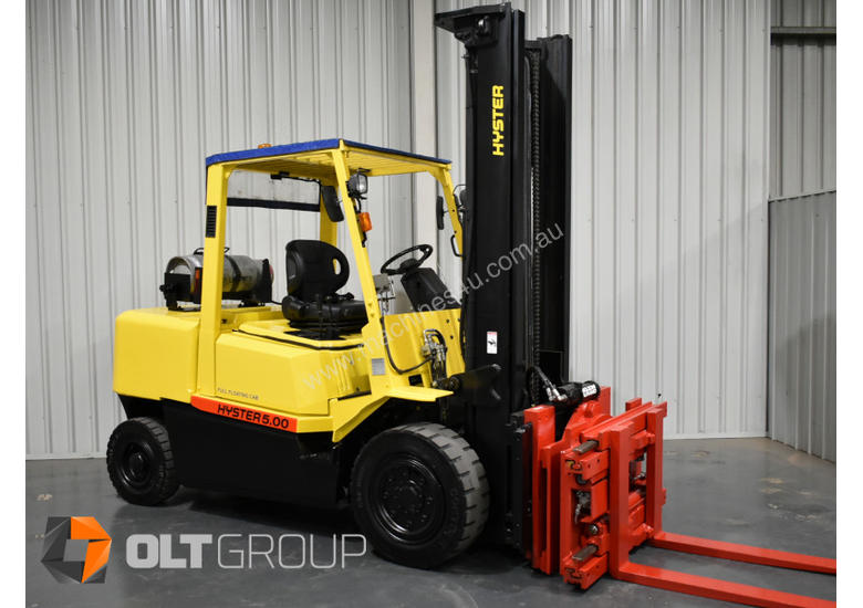 caption Hyster 5 Tonne Forklift with Bolzoni Rotating Fork Clamp Attachment REDUCED from $36,300!!!