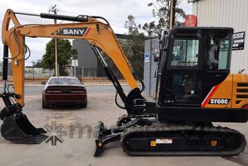 6T SANY Excavator SY60C, Yanmar Engine, Reinforced Boom - SA Dealer Only