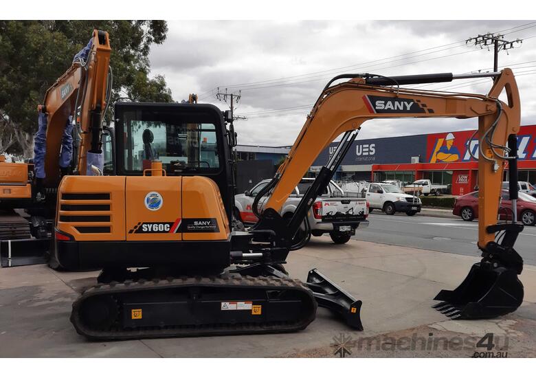 caption 6T SANY Excavator SY60C, Yanmar Engine, Reinforced Boom - SA Dealer Only