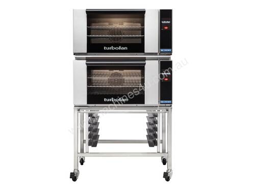 Turbofan E27T3 - Full Size Electric Convection Ovens Touch Screen Control Double Stacked on a Stainl