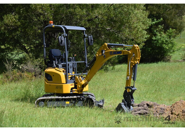 caption Excavator 1.8T: XE17U, Zero Swing + Full Range of Buckets
