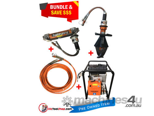 Holmatro Hydraulic Rescue Set Petrol Powered Pump, Telescopic Ram and Single Hose Reel - Used Items