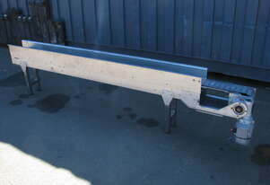 STAINLESS STEEL Motorised Slat Belt Conveyor - 2.35m long