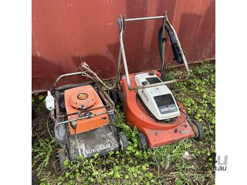 QTY OF 2 PUSH MOWERS - SUNBEAM & VICTA BRANDS 