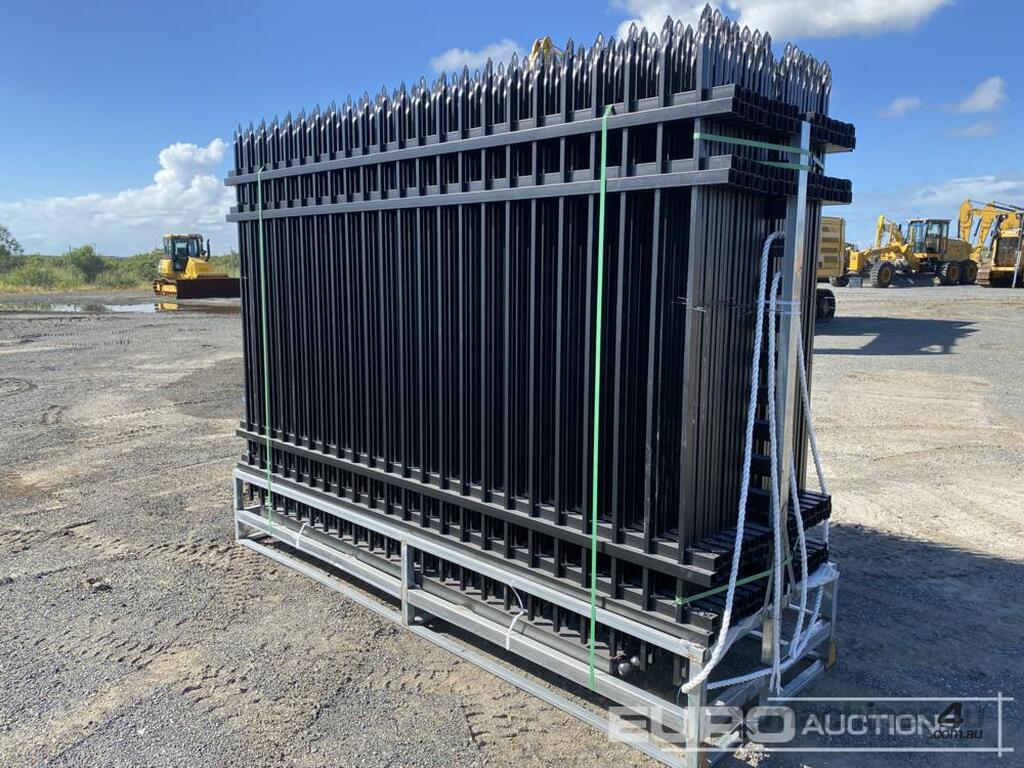 New Not Specified Unknown Unused 4Rail Iron Fencing Fencing in