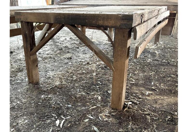 caption ORIGINAL ANTIQUE WOOL TABLE