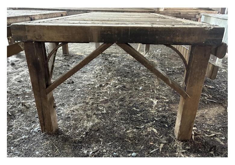 caption ORIGINAL ANTIQUE WOOL TABLE