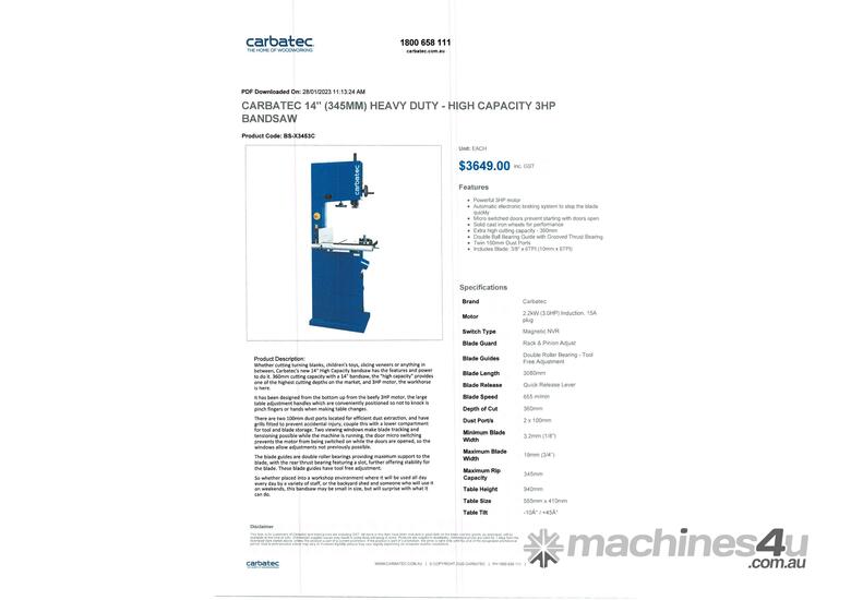 caption Vertical Band Saw