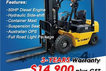 2.5 Tonne 3m Diesel Forklift $14,900 + GST or around $10 Per Day on finance