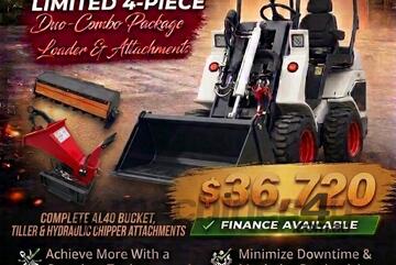 Brand   Ozziquip AL40 Mini Loader 4-in-1 with Tiller & Chipper 4-Piece Package