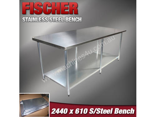 2440 x 610mm Stainless Steel Bench #304 Grade