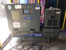 Hertz Screw Compressor 5.5kw tank mounted (250 litre tank) screw compressor with dryer & filters - picture0' - Click to enlarge