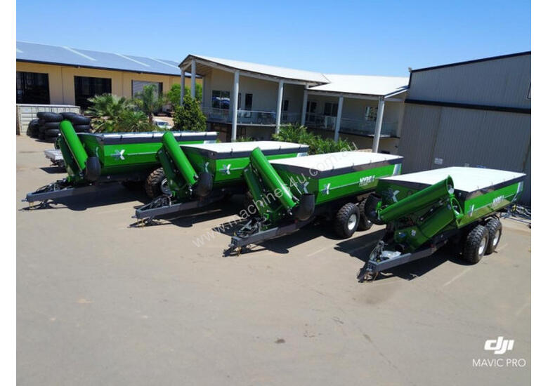 caption Grain King Nyrex 32T (40000L) Tandem Axle Chaser Bin Haul Out / Chaser Bin Harvester/Header