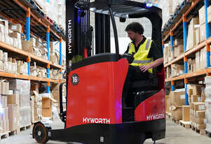 Hyworth 1.6T Ride On Reach Truck from $33 per day!