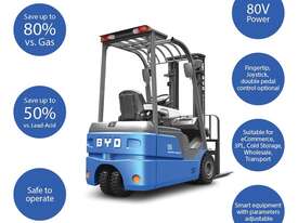 BYD ECB18 – 3 wheels Lithium Counterbalance Forklift - picture1' - Click to enlarge